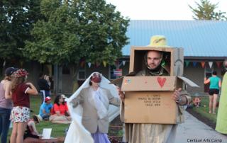 Campers in a race (in costume)