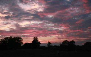 Sunset over the dining halls